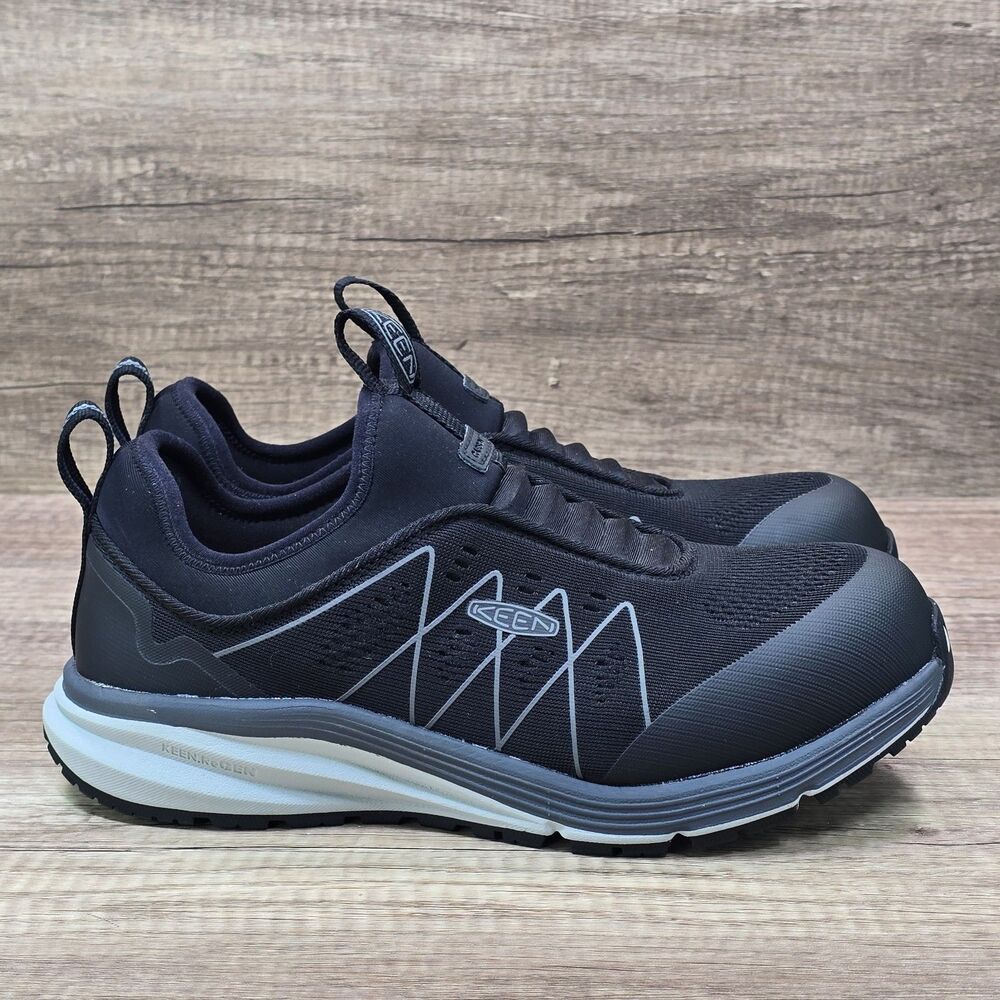KEEN Utility Vista Energy Shift Low Men's 7 EE Black Gray Carbon Toe Work Shoes